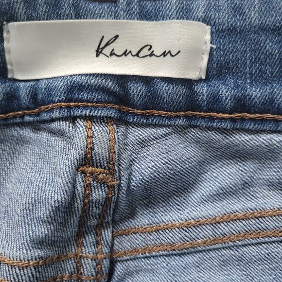 Kancan Size 5/26 Mid-Rise Ankle Skinny Jeans Distressed Detail Frayed Hem Light - Picture 6 of 8